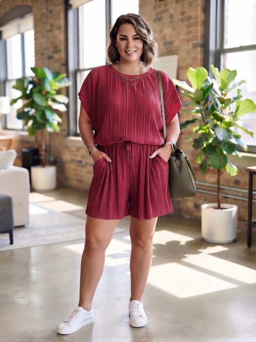 Club Monaco Pleated Short Romper